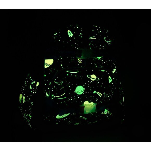 Pottery Barn Kids Mackenzie Rainbow Heart Galaxy Glow-in-the-Dark Backpack Large - Picture 4 of 14